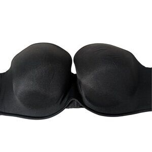 Cacique Smooth Boost Strapless Bra Womens Size 44D Black Underwire Padded